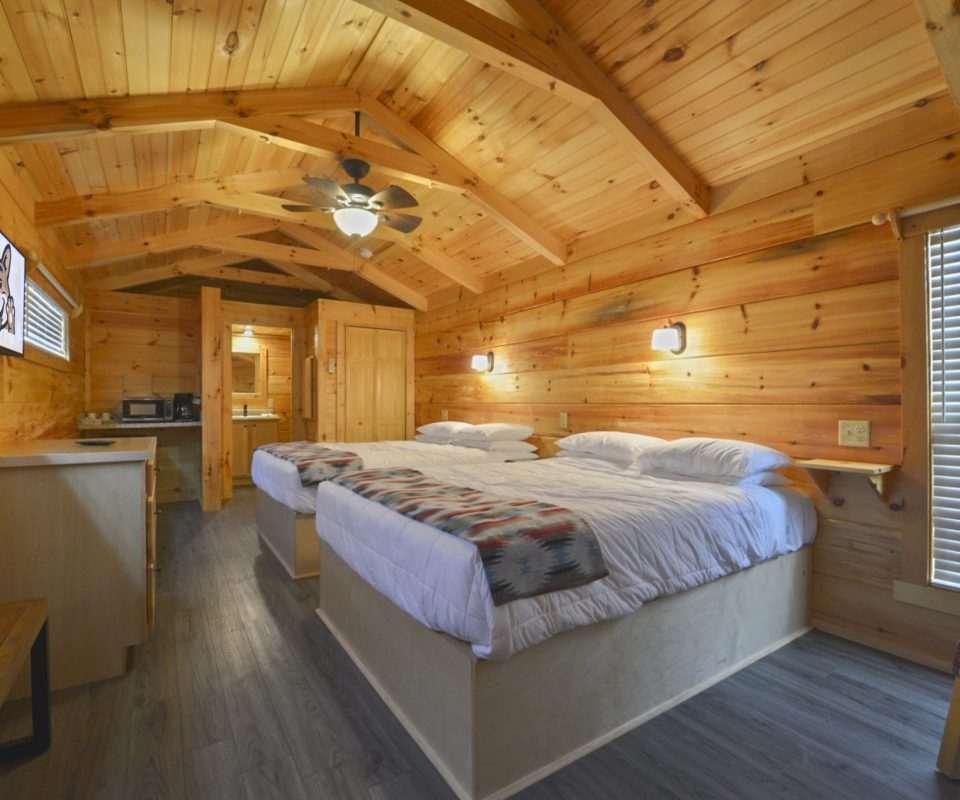 bedroom of the Howdy cabin rental