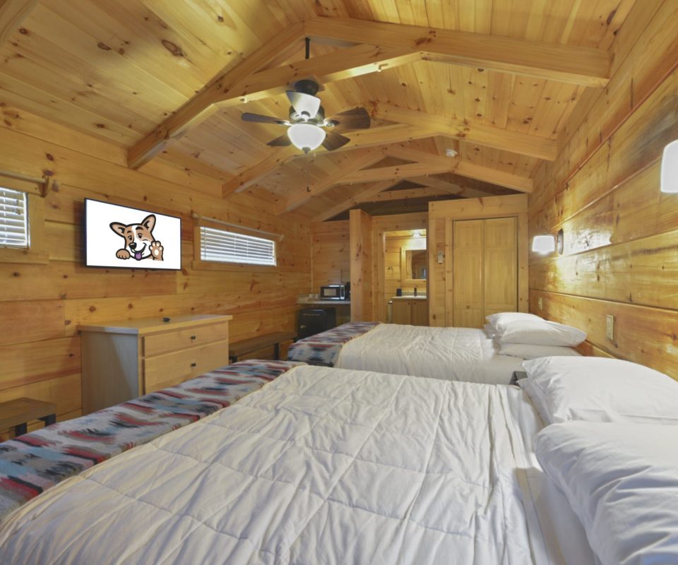 bedroom of the Howdy cabin rental