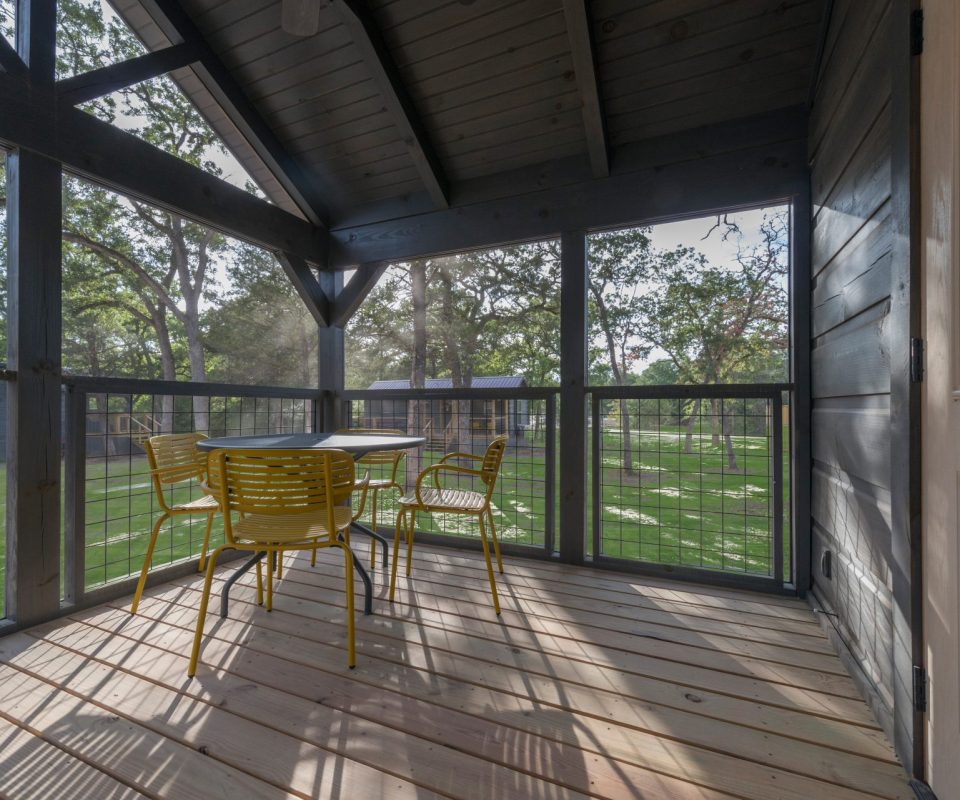 porch view of Hullabaloo cabin rental