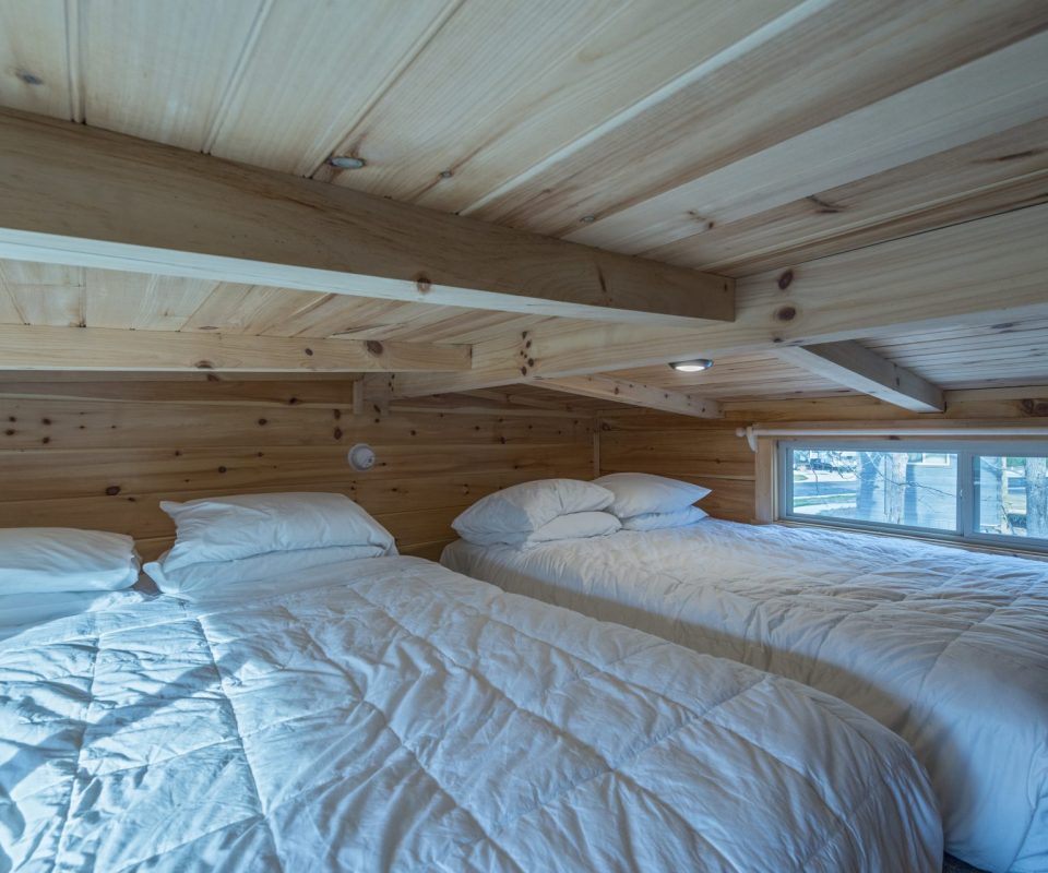 sleeping loft of Hullabaloo cabin rental