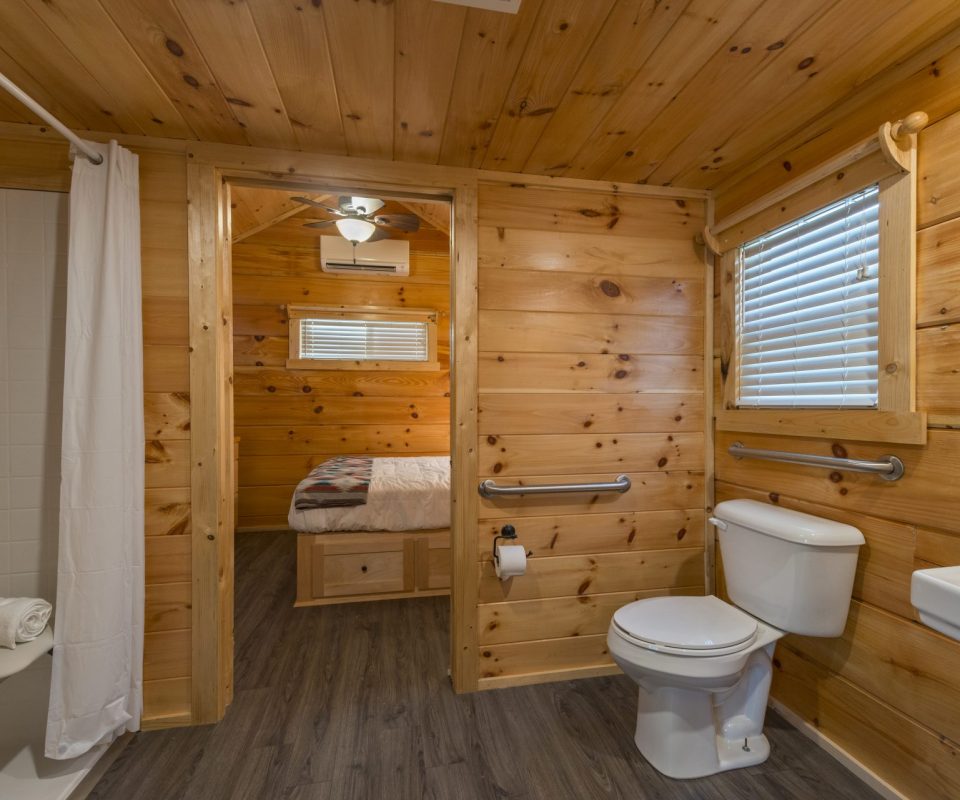 bathroom of Ol' Army cabin rental
