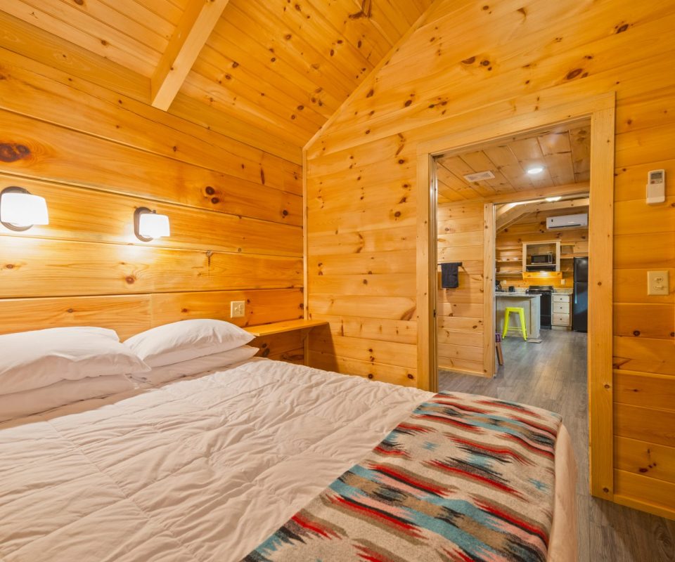 bedroom of Ol' Army cabin rental