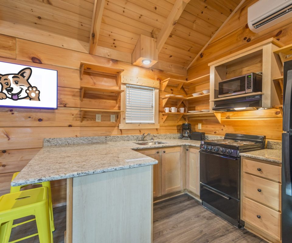 kitchen of Ol' Army cabin rental
